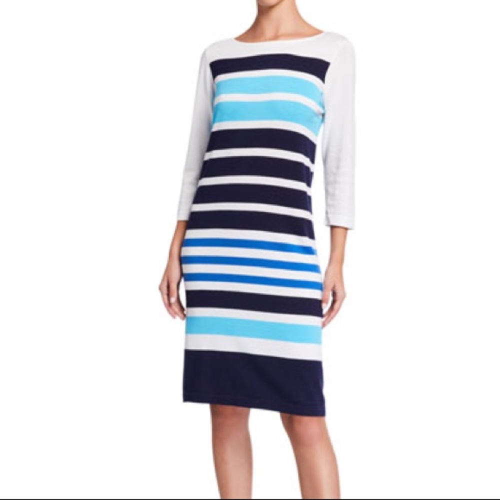 Joan Vass Stripe Sweater Dress
